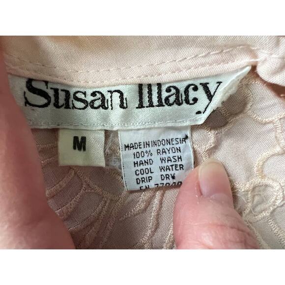 dress cutwork lace pink vintage romantic shoulder pads - Picture 11 of 11